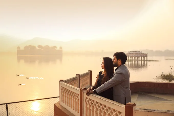 a couple on a river side