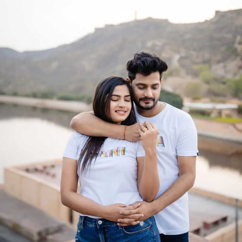 a man and woman posing for a picture
