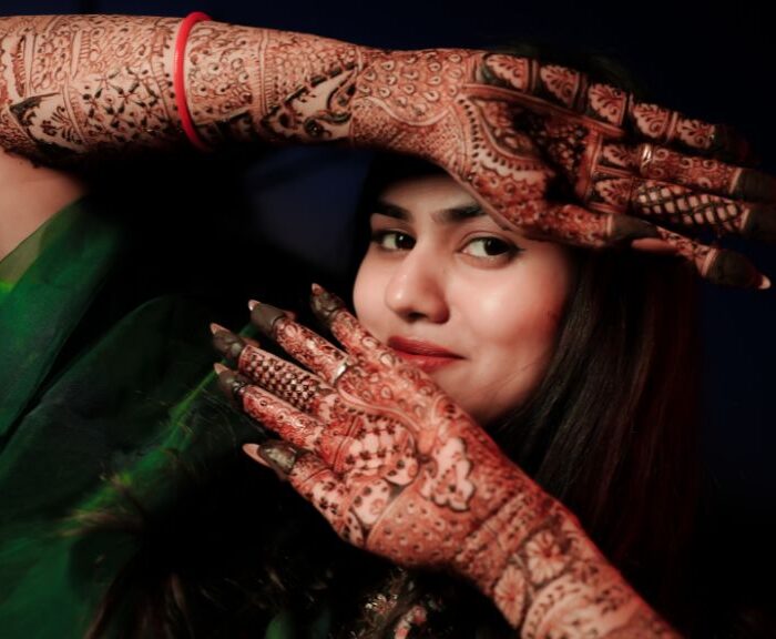 Simple Mehndi Designs Bride showcasing beautiful bridal mehndi-designs with intricate patterns - CandidLifePhotography